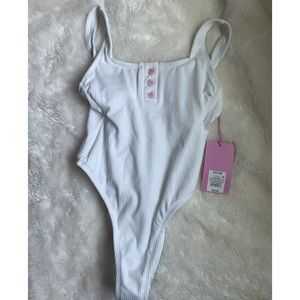 Stoney Clover Lane Target White One Piece Swim Suit Bathing Suit Size XXS New